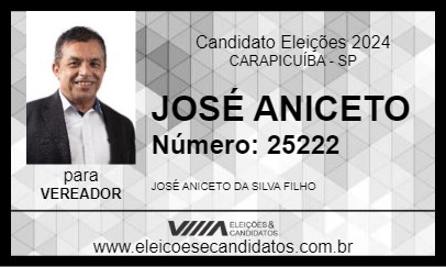 Candidato JOSÉ ANICETO 2024 - CARAPICUÍBA - Eleições