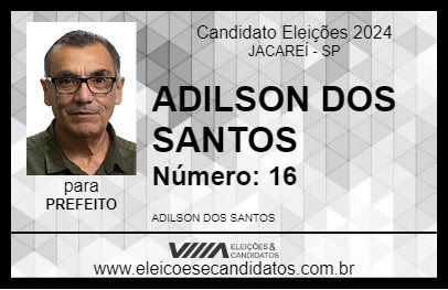 Candidato ADILSON DOS SANTOS 2024 - JACAREÍ - Eleições