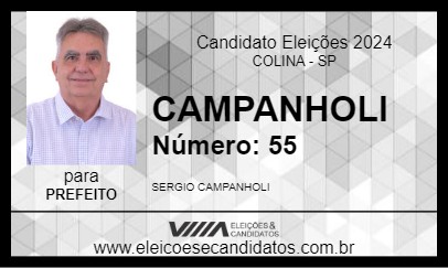 Candidato CAMPANHOLI 2024 - COLINA - Eleições