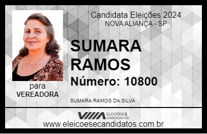 Candidato SUMARA RAMOS 2024 - NOVA ALIANÇA - Eleições