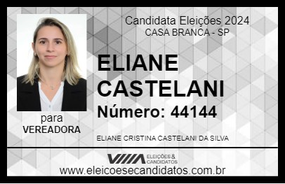 Candidato ELIANE CASTELANI 2024 - CASA BRANCA - Eleições