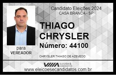 Candidato THIAGO CHRYSLER 2024 - CASA BRANCA - Eleições