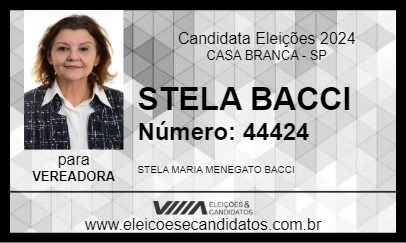 Candidato STELA BACCI 2024 - CASA BRANCA - Eleições