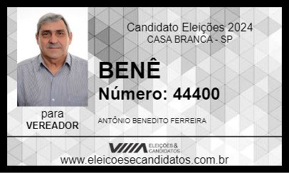 Candidato BENÊ 2024 - CASA BRANCA - Eleições