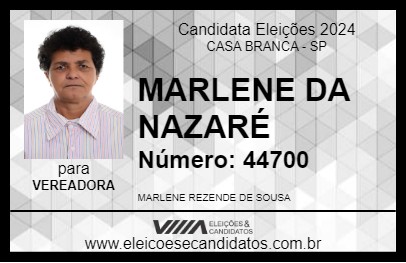 Candidato MARLENE DA NAZARÉ 2024 - CASA BRANCA - Eleições