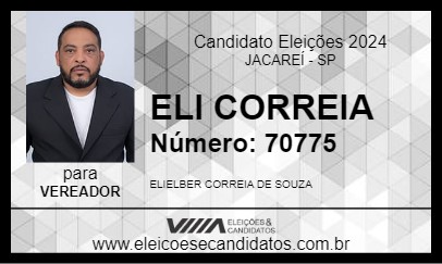 Candidato ELI CORREIA 2024 - JACAREÍ - Eleições