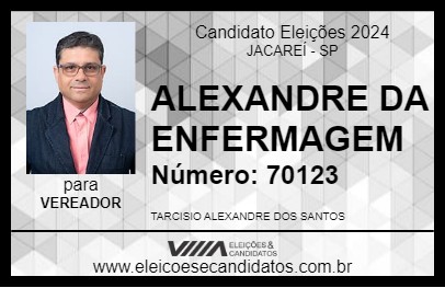 Candidato ALEXANDRE DA ENFERMAGEM 2024 - JACAREÍ - Eleições