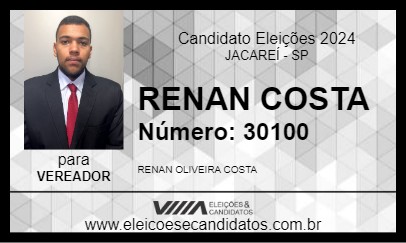 Candidato RENAN COSTA 2024 - JACAREÍ - Eleições