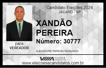 Candidato XANDÃO PEREIRA 2024 - JACAREÍ - Eleições