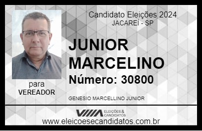 Candidato JUNIOR MARCELINO 2024 - JACAREÍ - Eleições