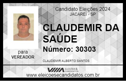 Candidato CLAUDEMIR DA SAÚDE 2024 - JACAREÍ - Eleições