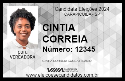 Candidato CINTIA CORREIA 2024 - CARAPICUÍBA - Eleições