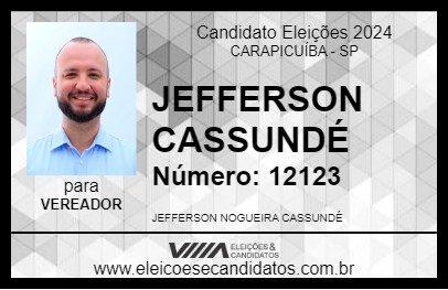 Candidato JEFFERSON CASSUNDÉ 2024 - CARAPICUÍBA - Eleições