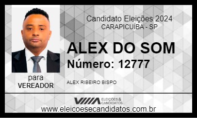 Candidato ALEX DO SOM 2024 - CARAPICUÍBA - Eleições