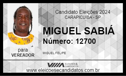 Candidato MIGUEL SABIÁ 2024 - CARAPICUÍBA - Eleições