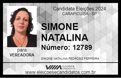 Candidato SIMONE NATALINA 2024 - CARAPICUÍBA - Eleições