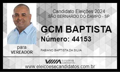 Candidato BAPTISTA DA GUARDA 2024 - SÃO BERNARDO DO CAMPO - Eleições