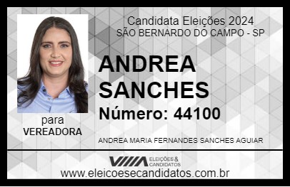 Candidato ANDREA SANCHES 2024 - SÃO BERNARDO DO CAMPO - Eleições