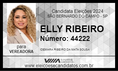 Candidato ELLY RIBEIRO 2024 - SÃO BERNARDO DO CAMPO - Eleições