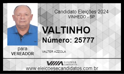 Candidato VALTINHO 2024 - VINHEDO - Eleições