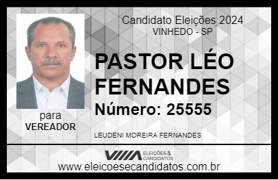 Candidato PASTOR LÉO FERNANDES 2024 - VINHEDO - Eleições