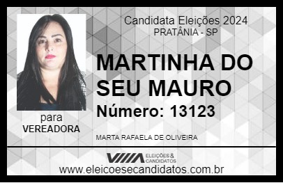 Candidato MARTINHA DO SEU MAURO 2024 - PRATÂNIA - Eleições