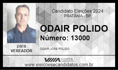 Candidato ODAIR POLIDO 2024 - PRATÂNIA - Eleições