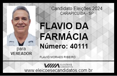 Candidato FLAVIO DA FARMÁCIA 2024 - CARAPICUÍBA - Eleições