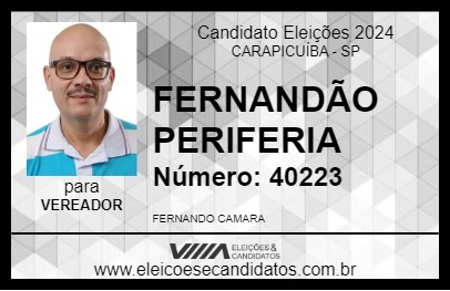 Candidato FERNANDÃO PERIFERIA 2024 - CARAPICUÍBA - Eleições