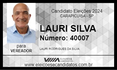 Candidato LAURI SILVA 2024 - CARAPICUÍBA - Eleições