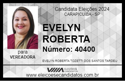 Candidato EVELYN ROBERTA 2024 - CARAPICUÍBA - Eleições