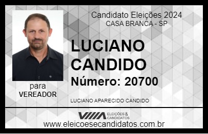 Candidato LUCIANO CANDIDO 2024 - CASA BRANCA - Eleições