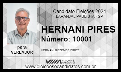 Candidato HERNANI PIRES 2024 - LARANJAL PAULISTA - Eleições