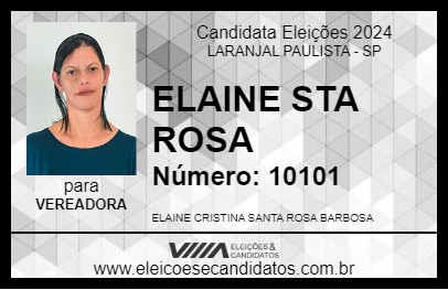 Candidato ELAINE STA ROSA 2024 - LARANJAL PAULISTA - Eleições