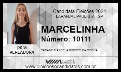 Candidato MARCELINHA 2024 - LARANJAL PAULISTA - Eleições