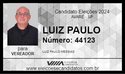 Candidato LUIZ PAULO 2024 - AVARÉ - Eleições