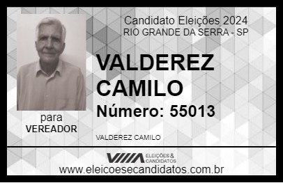 Candidato VALDEREZ CAMILO 2024 - RIO GRANDE DA SERRA - Eleições