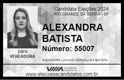 Candidato ALEXANDRA BATISTA 2024 - RIO GRANDE DA SERRA - Eleições