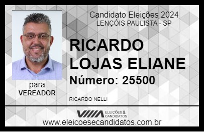 Candidato RICARDO LOJAS ELIANE 2024 - LENÇÓIS PAULISTA - Eleições