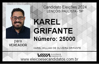 Candidato KAREL GRIFANTE 2024 - LENÇÓIS PAULISTA - Eleições