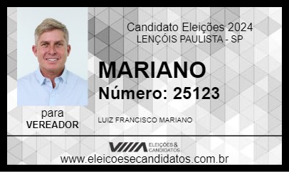 Candidato MARIANO 2024 - LENÇÓIS PAULISTA - Eleições