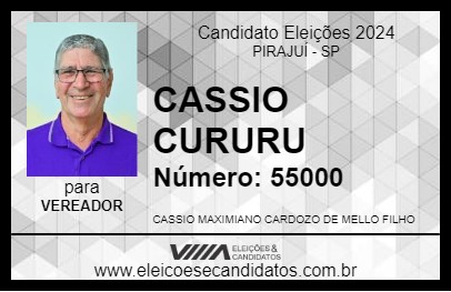 Candidato CASSIO CURURU 2024 - PIRAJUÍ - Eleições