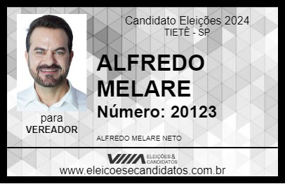 Candidato ALFREDO MELARE 2024 - TIETÊ - Eleições