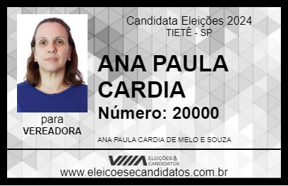 Candidato ANA PAULA CARDIA 2024 - TIETÊ - Eleições