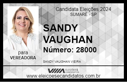 Candidato SANDY VAUGHAN 2024 - SUMARÉ - Eleições