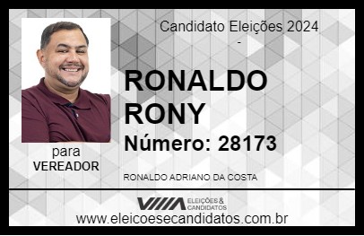 Candidato RONALDO RONY 2024 - SUMARÉ - Eleições