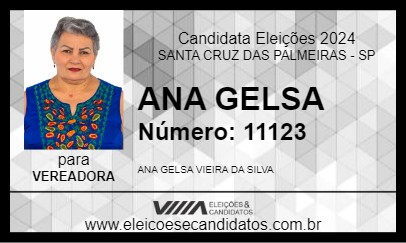 Candidato ANA GELSA 2024 - SANTA CRUZ DAS PALMEIRAS - Eleições