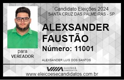 Candidato ALEXSANDER FAUSTÃO 2024 - SANTA CRUZ DAS PALMEIRAS - Eleições