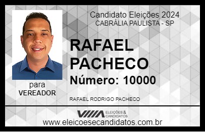 Candidato RAFAEL PACHECO 2024 - CABRÁLIA PAULISTA - Eleições