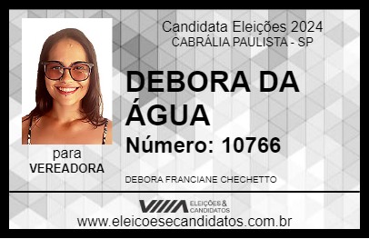 Candidato DEBORA DA ÁGUA 2024 - CABRÁLIA PAULISTA - Eleições